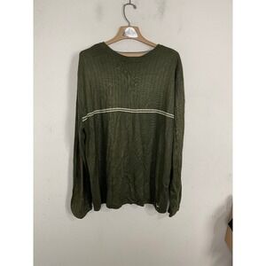 Unionbay Mens XL Olive Green Ribbed Sweater Chest &‎ Sleeve Stripe YT24003